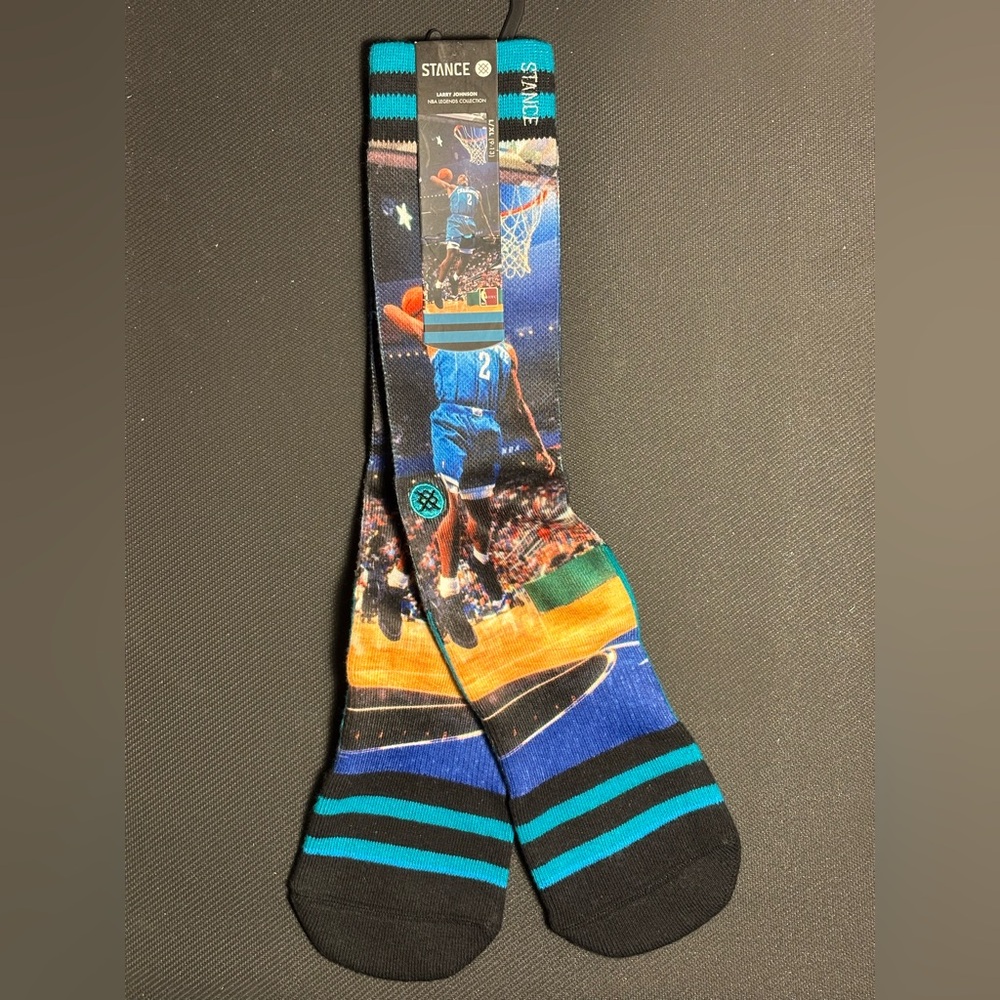 Stance Larry Johnson Charlotte Hornets Socks Sz L-XL